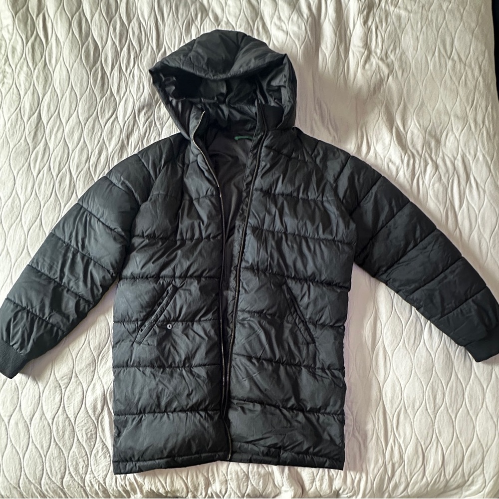 United Colors Of Benetton Black Puffer Jacket Insulated Matte Finish